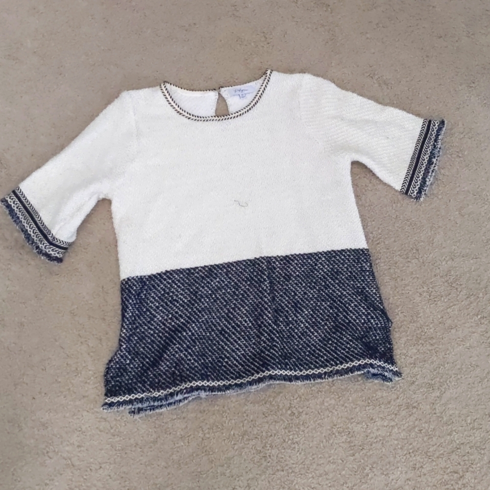 Boho style color block shirt